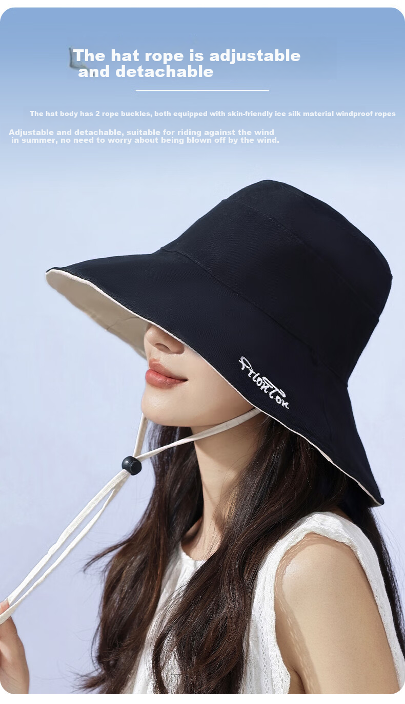 FitonTon Sun Protection Hat for Women, Summer Outdoor Beach Cycling Sun Hat, Versatile Double-Sided Fisherman Hat 8