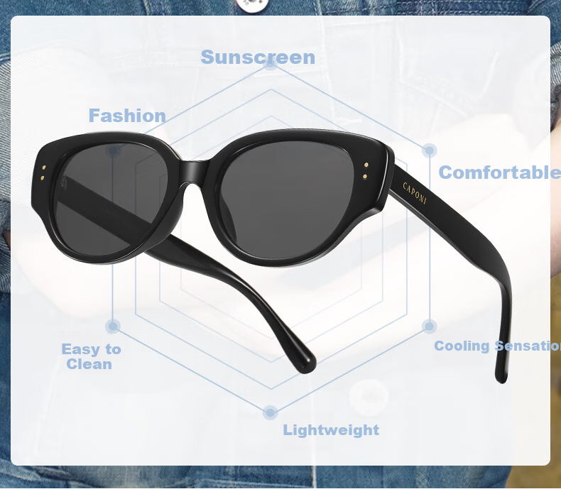 CAPONI Cat Eye Sunglasses for Women, Polarized Sunglasses, Father's Gift for Boyfriend, Girlfriend Or Wife, Practical Eyewear Gift Box Set 4