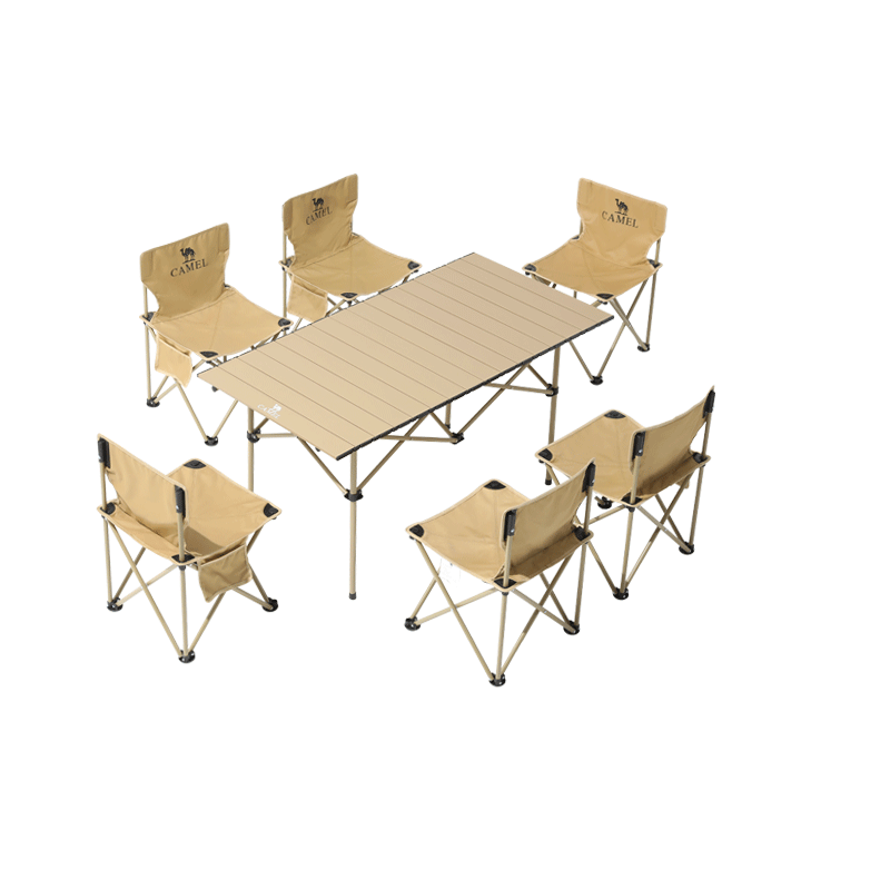 CAMEL Outdoor Folding Table and Chair Camping Equipment Set Egg Roll Table Picnic Camping Furniture 175BL03010