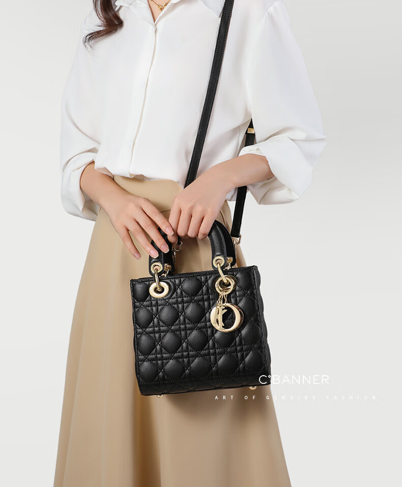 C.BANNER Women's Handbag, Cowhide Quilted Tote Bag, Chanel-Style Shoulder Crossbody Bag, Brand Birthday Gift for Girlfriend on May 20 1