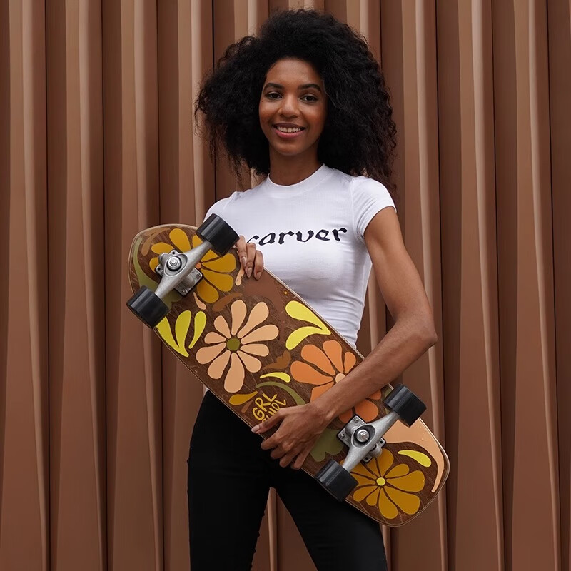 Carver Land Surfboard Charity Skateboard Adult Female Land Surfboard "Bloom" 29.5 Inch CX4PU Truck