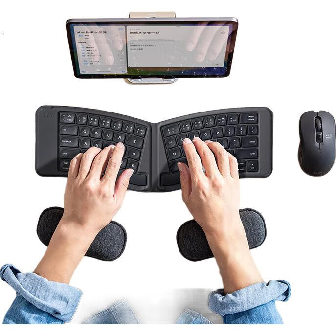 Складная Bluetooth-клавиатура SANWA ERG7, V-образный дизайн, перезаряжаемая, Bluetooth 5.1, портативная, серая