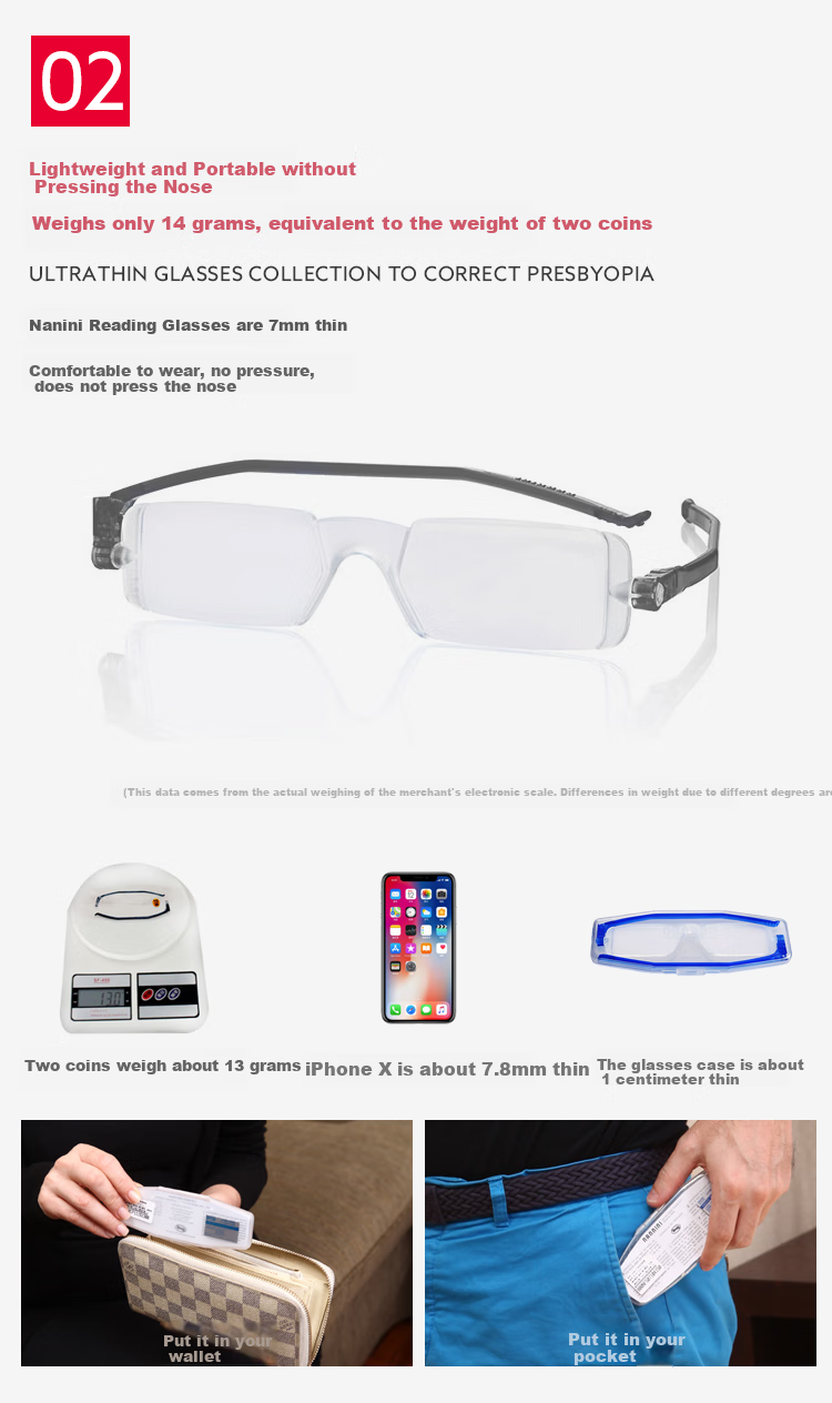 NANNINI Italian Reading Glasses for Men And Women, Portable High-Definition Imported Foldable Fashionable Reading Glasses 8