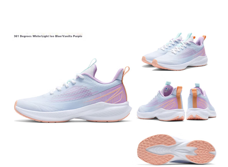 361° Shansu 3.0 Children's Racing Running Shoes, Summer Youth Breathable Quick-Rebound Sports Exam Shoes, White, Size 37 26