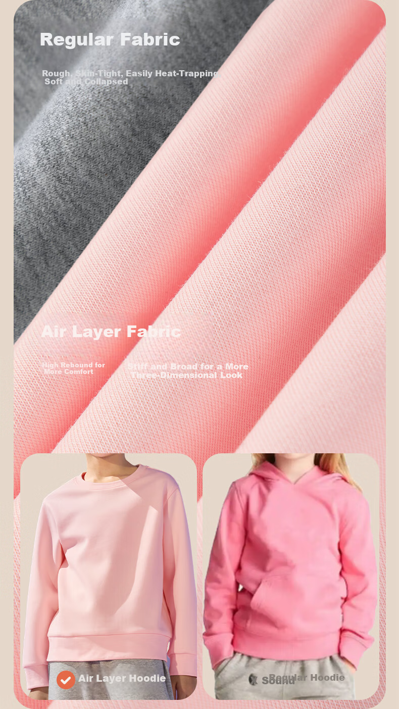 Jeanswest Children's Sweatshirt Spring And Autumn Style 2025, Boys' Autumn Wear, Loose-Fitting Top for Older Children, Air Layer Long-Sleeve Clothing for Boys 6