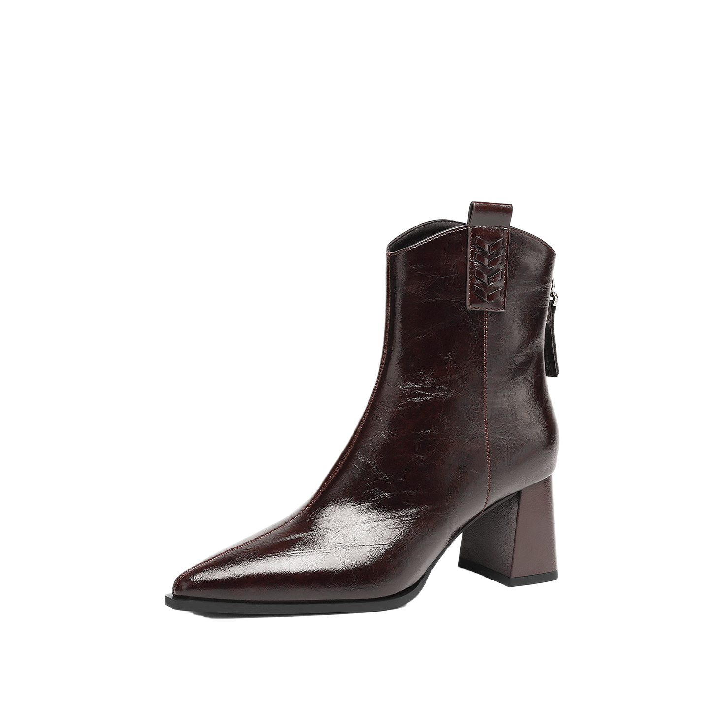 Daphne Vintage Pointed Toe Ankle Boots Autumn New Versatile Back Zipper Martin Boots 4025605042 Red Brown Size 37