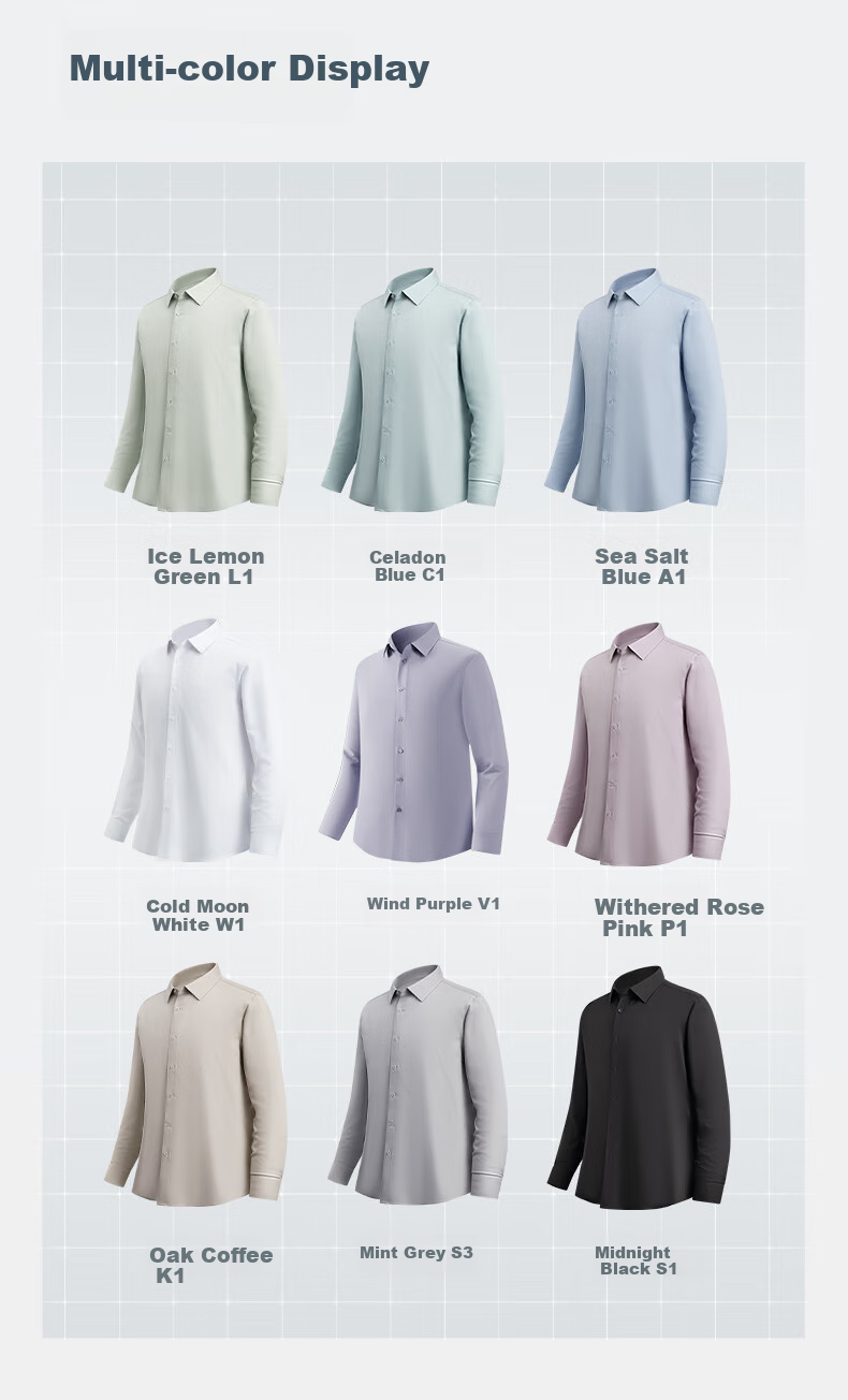 Hodo [Light Cloud Shirt] Modal Silk Blouse, Men's Long-Sleeve Casual Shirt, Wrinkle-Free Dress Shirt 15