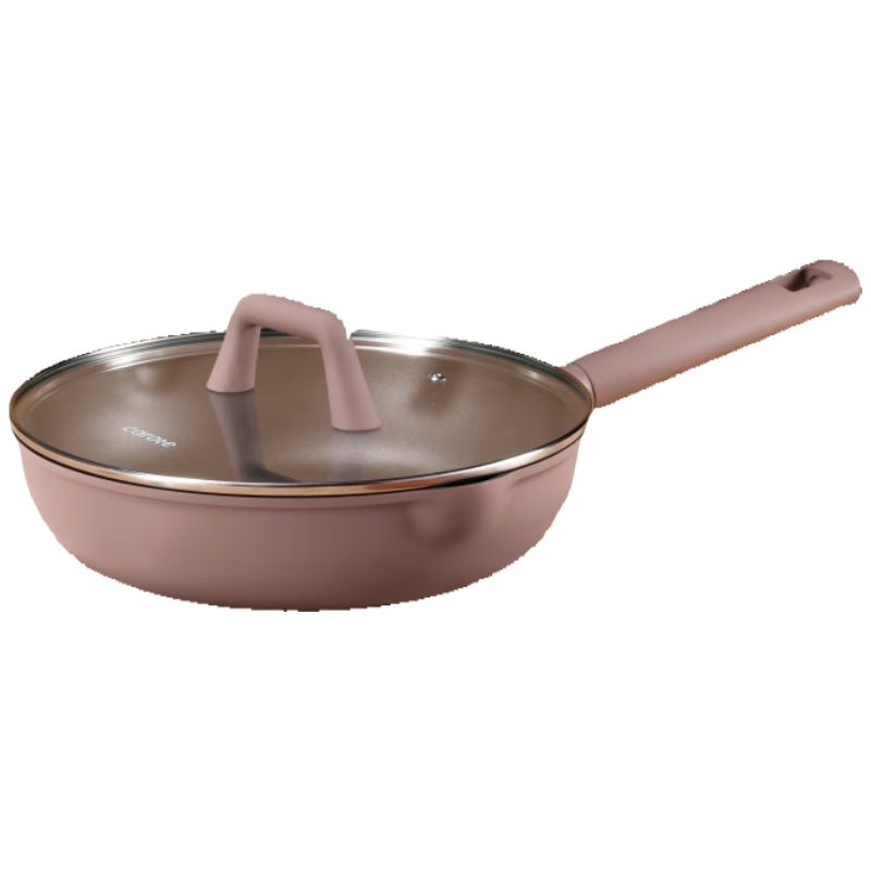 CaROTE Non-Stick Deep Frying Pan for Steak, Titanium Pan for Home Use with Induction Cooker, Egg Frying Pan, 26cm