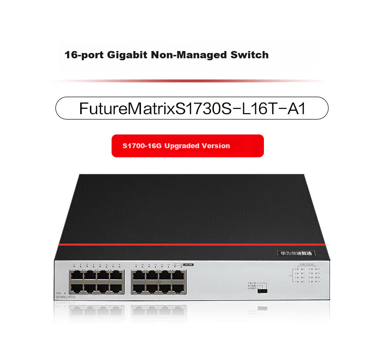 HUAWEI S1730S-L16T Gigabit Switch, 16-Port Gigabit Ethernet Port Network Splitter, Small Home And Enterprise-Grade, Replacement for S1700-16G 1