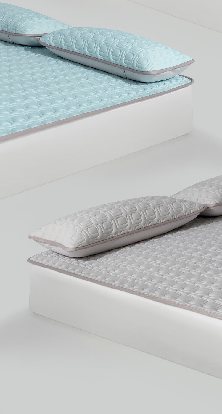 Dunlopillo Class A Cool Natural Latex Cooling Mat Set of Three, Foldable Washable Mattress Companion for 1.8m Bed, Ice Blue 4