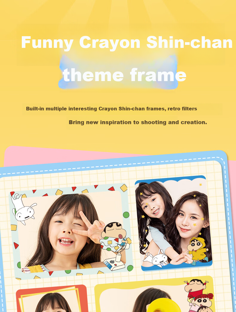 MAQUCC Crayon Shin-Chan Student Camera, High-Definition CCD, for Children Ages 6-10, Popular Toy, Birthday Gift for Girls, Entry-Level Camera for Young Girls, V2 Blue 4