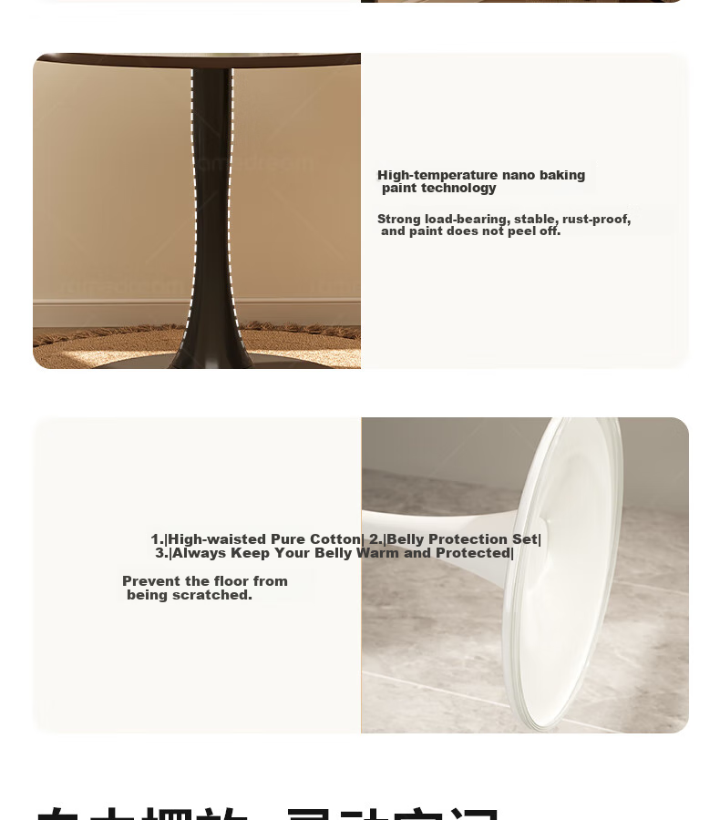 XIAOJIANGCAI Round Dining Table for Home, Small Apartment Restaurant Table, Balcony High-End Table, Tulip Negotiation Table, Walnut, 70*73 16