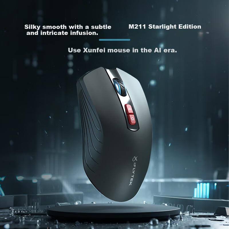 IFLYTEK M211 Starlight Edition Ergonomic Wireless Mouse Bluetooth Mouse Sold by JD Smart Voice Quiet Office Mouse Black