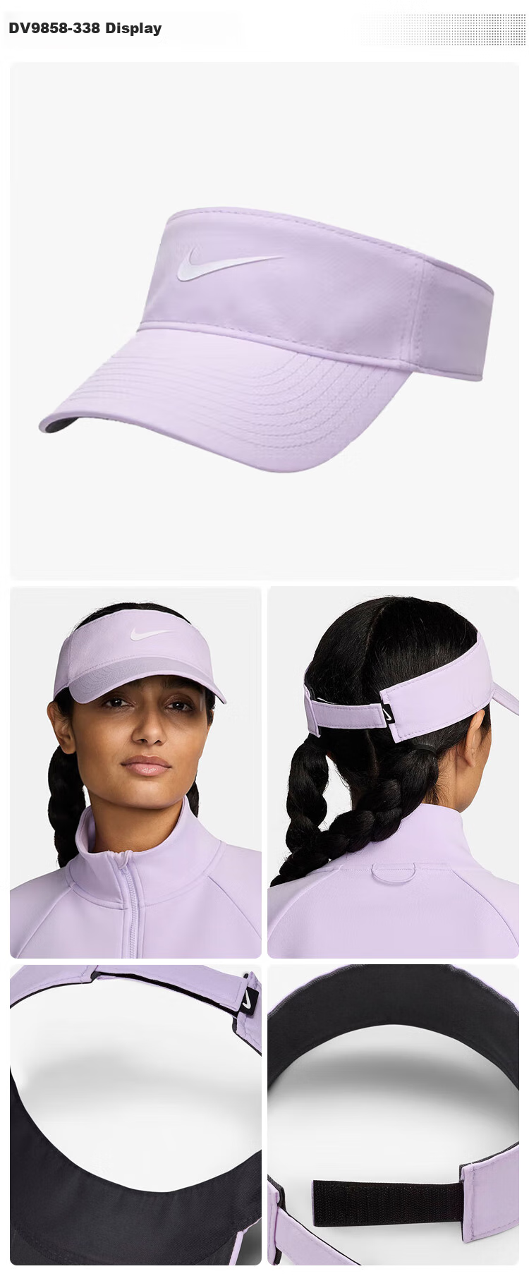 NIKE Unisex Visor Cap, UNK DFADV ACE VISOR U SAB P Sports Hat, FB6443-010, M/L 3