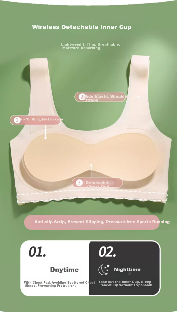 Zaishuo Girls' Underwear for Middle And High School Students, Puberty Stage Two And Three Development, Sports Running Seamless Thin Bra Vest 3