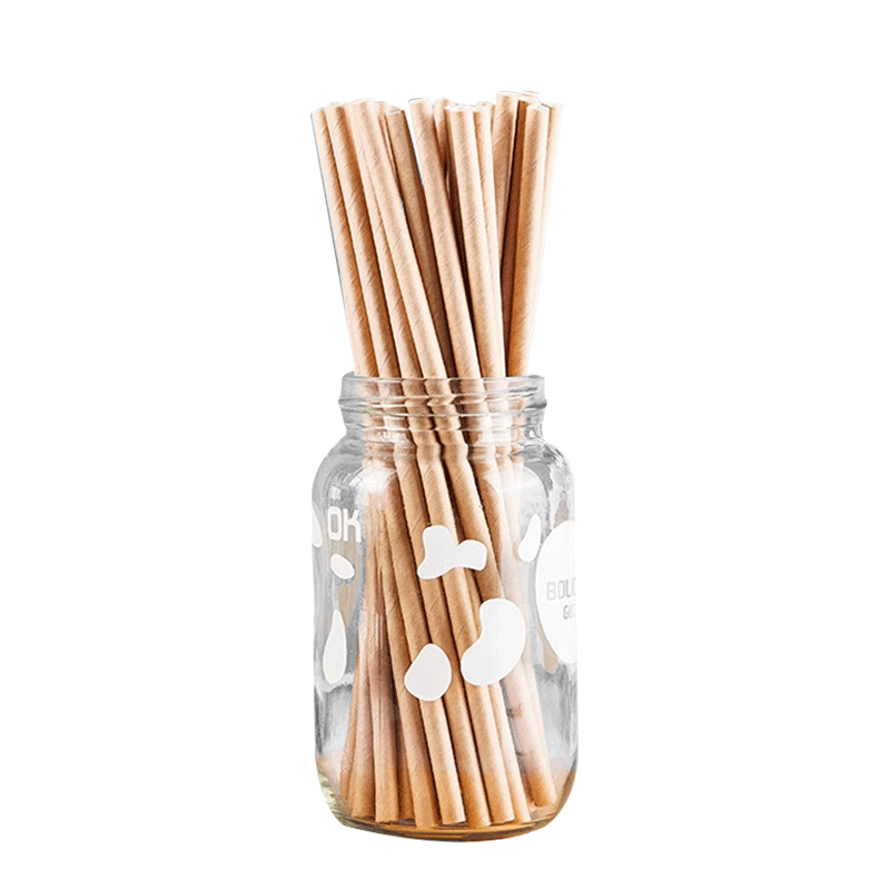 Jiamo Biodegradable Disposable Straws Individually Wrapped Single Pack 100 Straws for Pregnant Women And Children Natural Wood Color