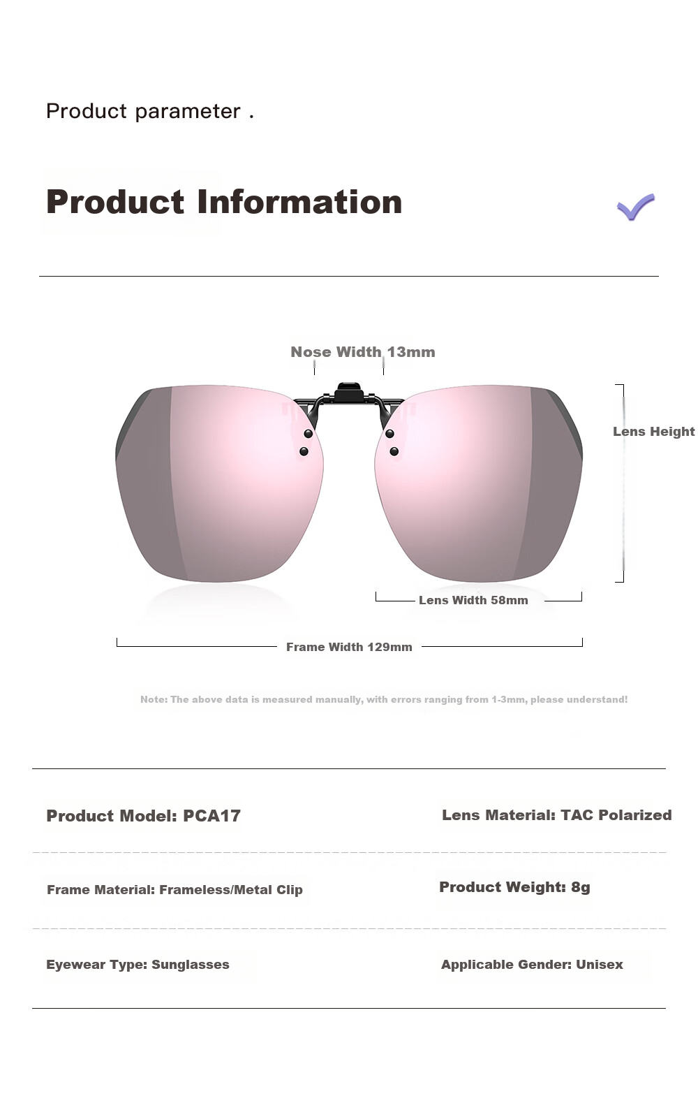 PARIM Myopia Glasses Frame, Sunglasses Clip-On for Women, Driving-Specific, Ultra-Light, Flip-Up Polarized Sunglasses for Men, UV Protectio 12