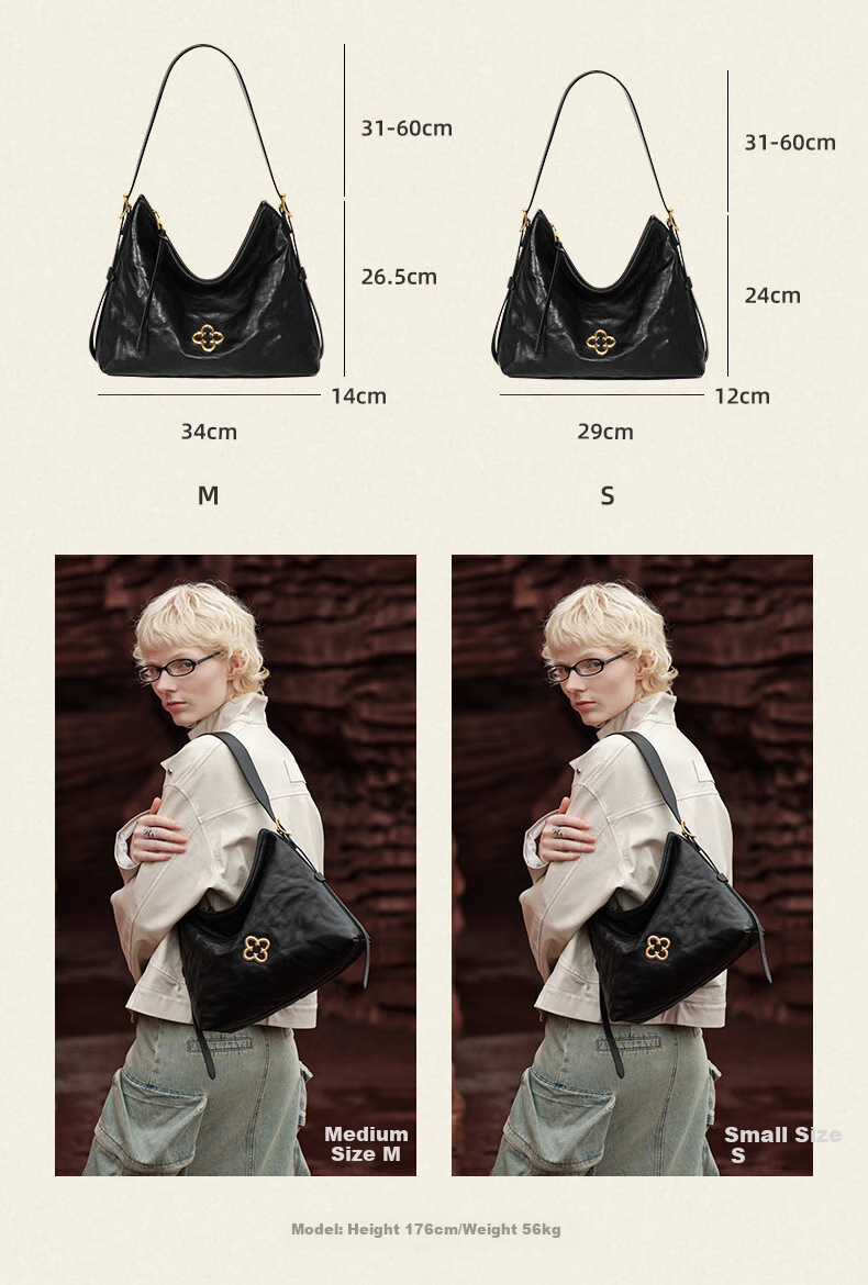 CASSILE [Celebrity Style] Cassile Tote Bag for Women, Vegetable Tanned Leather Light Luxury Crossbody Hobo Bag, Birthday Gift 3