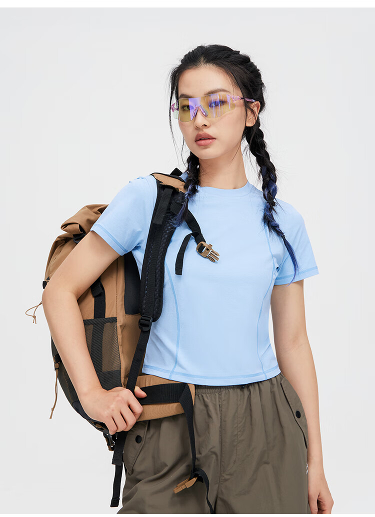 Toread Solona Quick-Dry Women's Short Sleeve T-Shirt Summer Casual Round Neck Crop Top Oatmeal Gray S 13