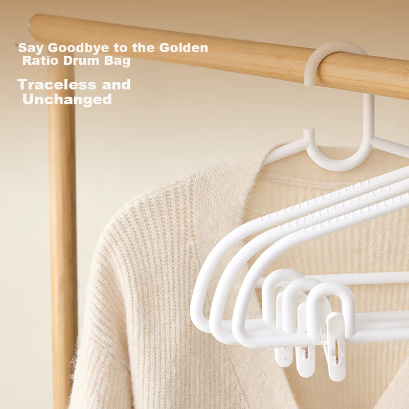 JD Original Non-Slip Clothes Hangers with Pants Clips, Thickened Wide Shoulder Hangers for Home Use, Adult Size, 20 Pieces