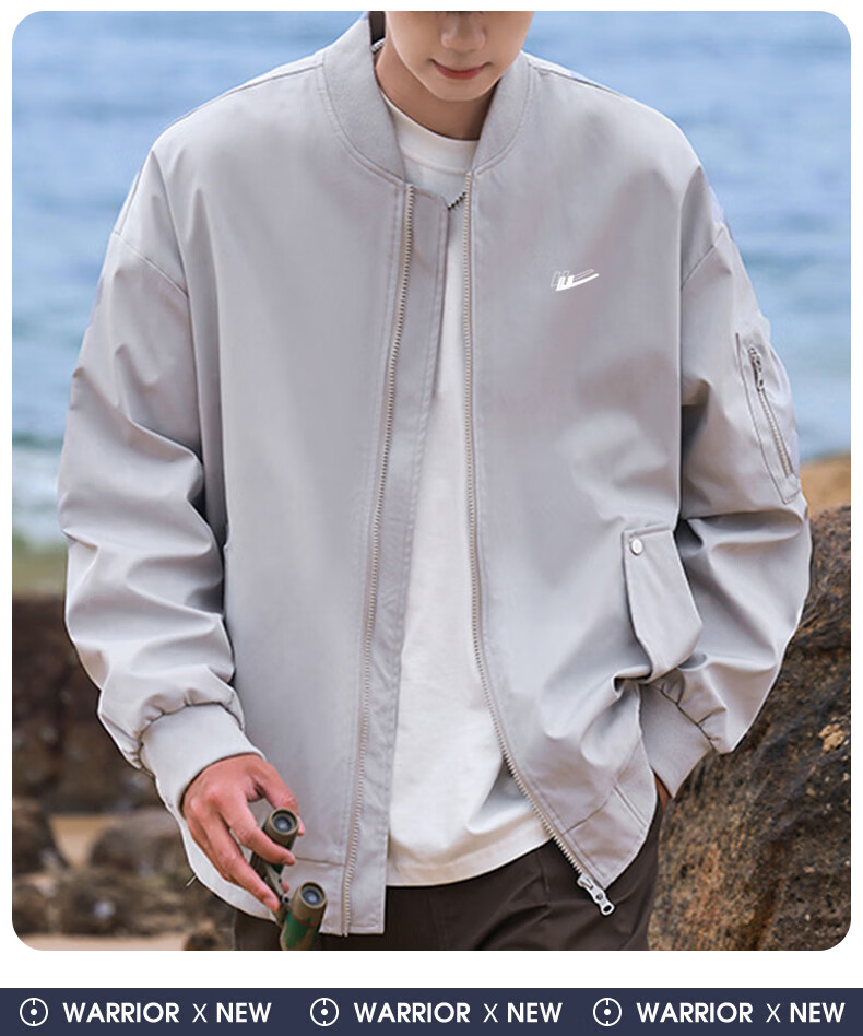 Huili Men's Jacket for Spring And Autumn Outdoor Windbreaker Casual Jacket American-Style Flight Suit Military Green Size L 23