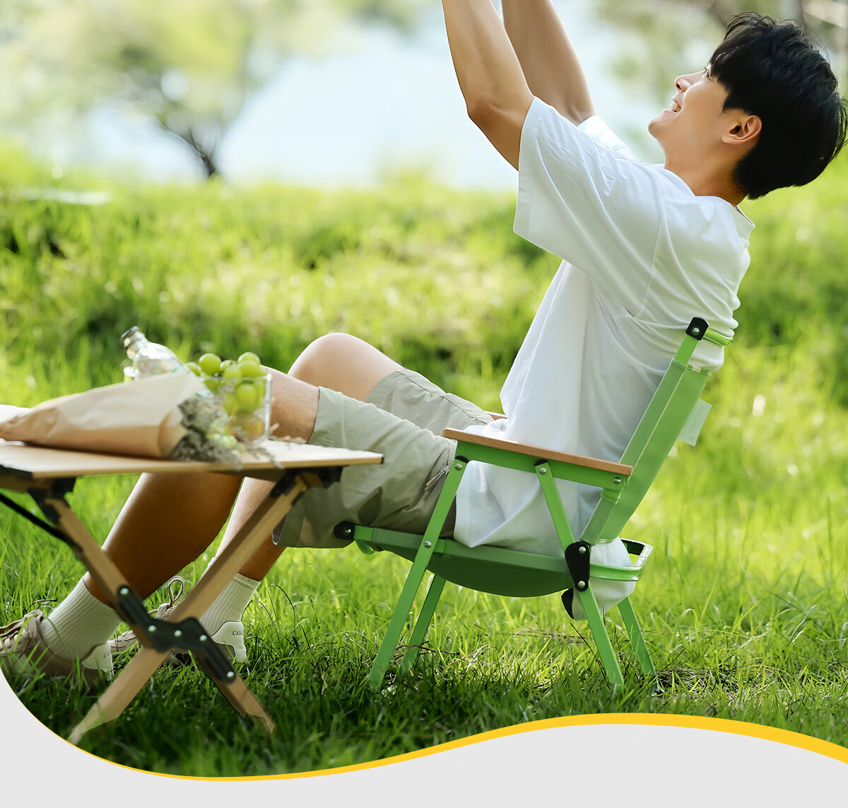 CAMEL × Boonie Bears Outdoor Folding Chair Portable Picnic Beach Camping Chair 11