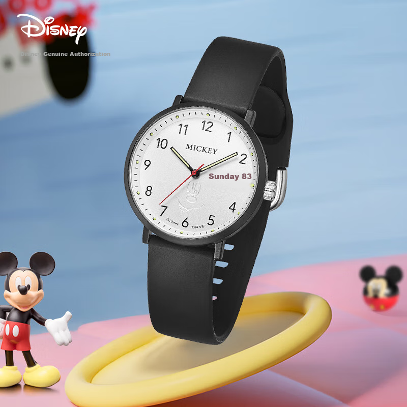 Disney Student Watch, Simple Waterproof Quartz Watch with Dual Calendar, for Middle And High School Students, Exam Watch MK-11809B
