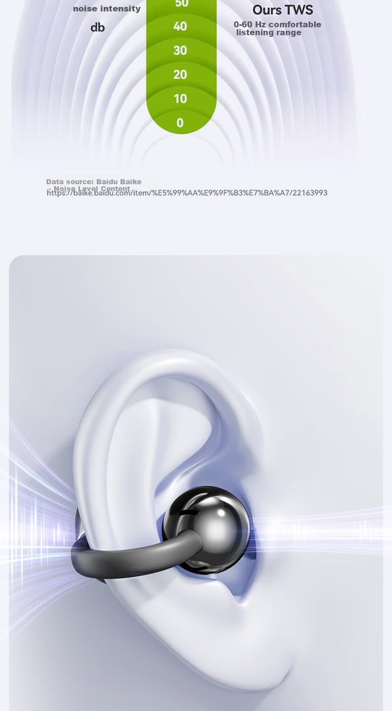 CLAISON Bluetooth Headphones 2025 New Clip-On Wireless Open-Bone Conduction Concept, Running Sports Call Noise Reduction Ear-Hook Suitable for Huawei Xiaomi Apple, M91-Starry Purple 6