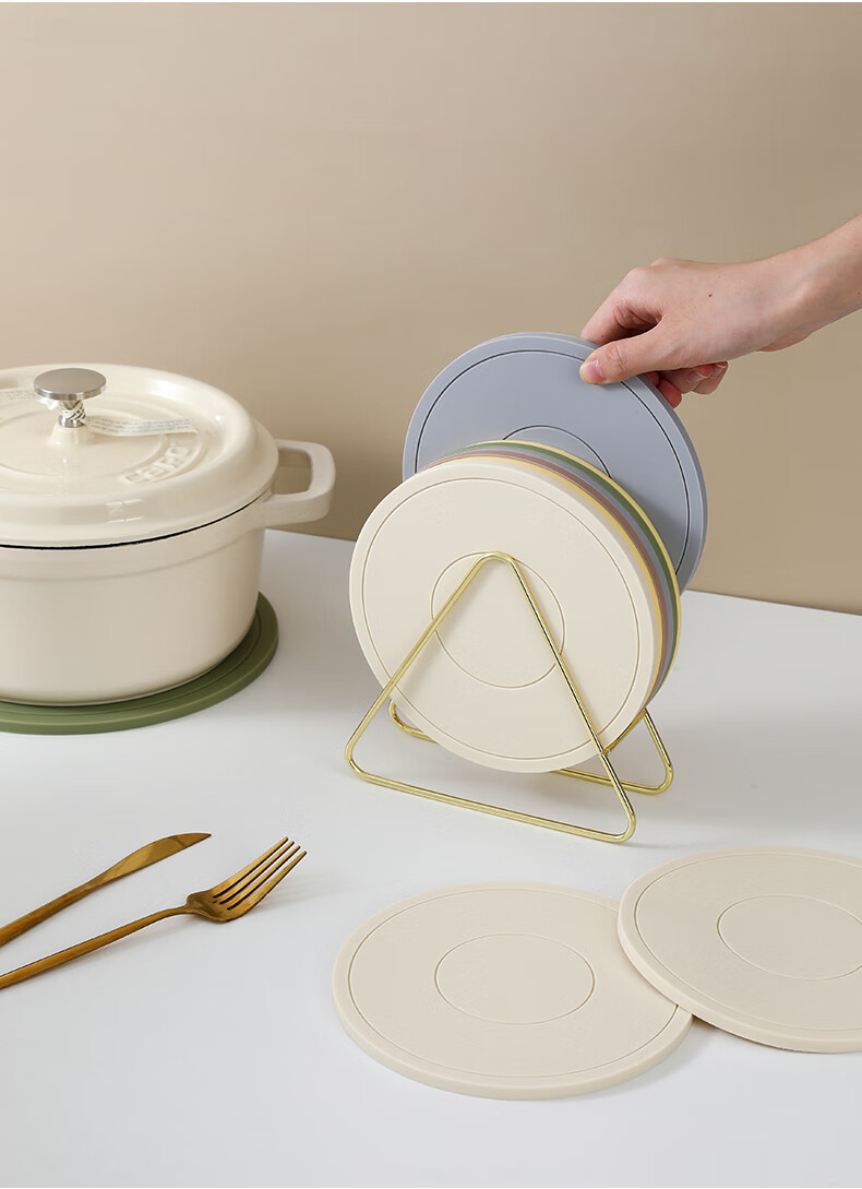 JANMEIJIA Heat-Resistant Table Mat, High-Temperature Fireproof Silicone Placemat, Luxurious High-End Plate Mat, Large Bowl Mat, Cup Coaster, Casserole Pad 3