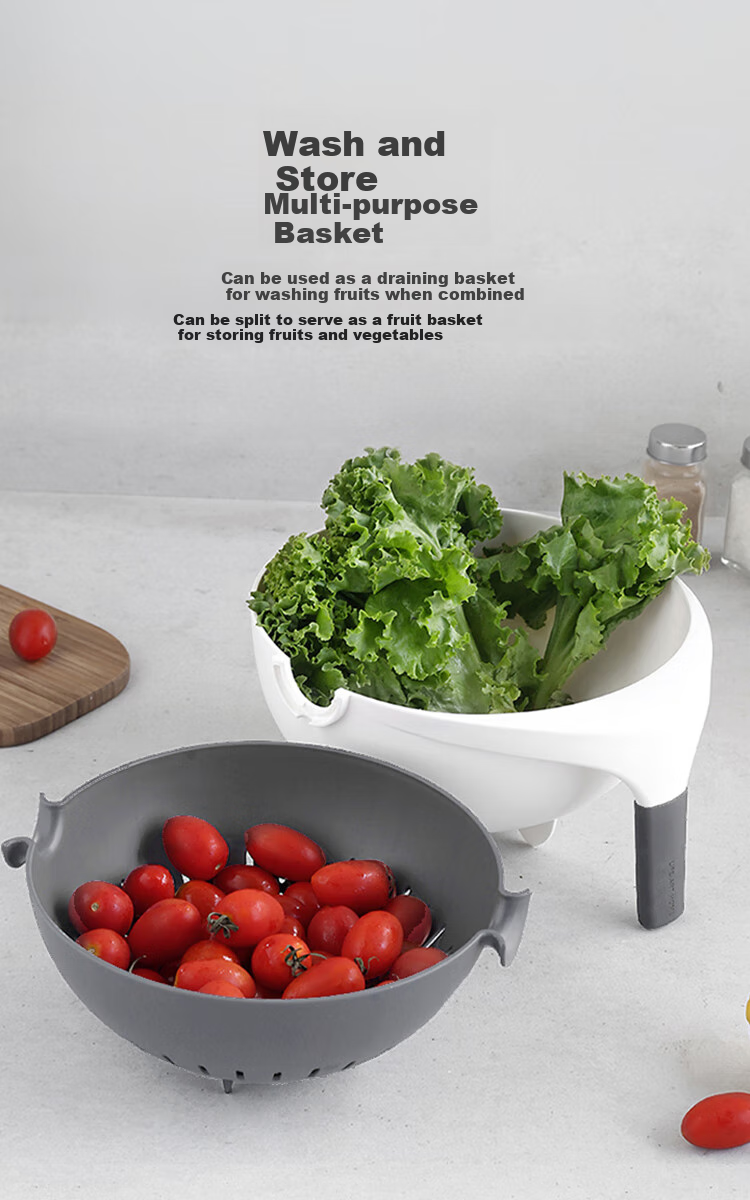 JD Original Colander Set [Double-Layer Filtration], Draining Basket for Washing Fruits And Vegetables, Kitchen Thickened 2-Piece Set 5