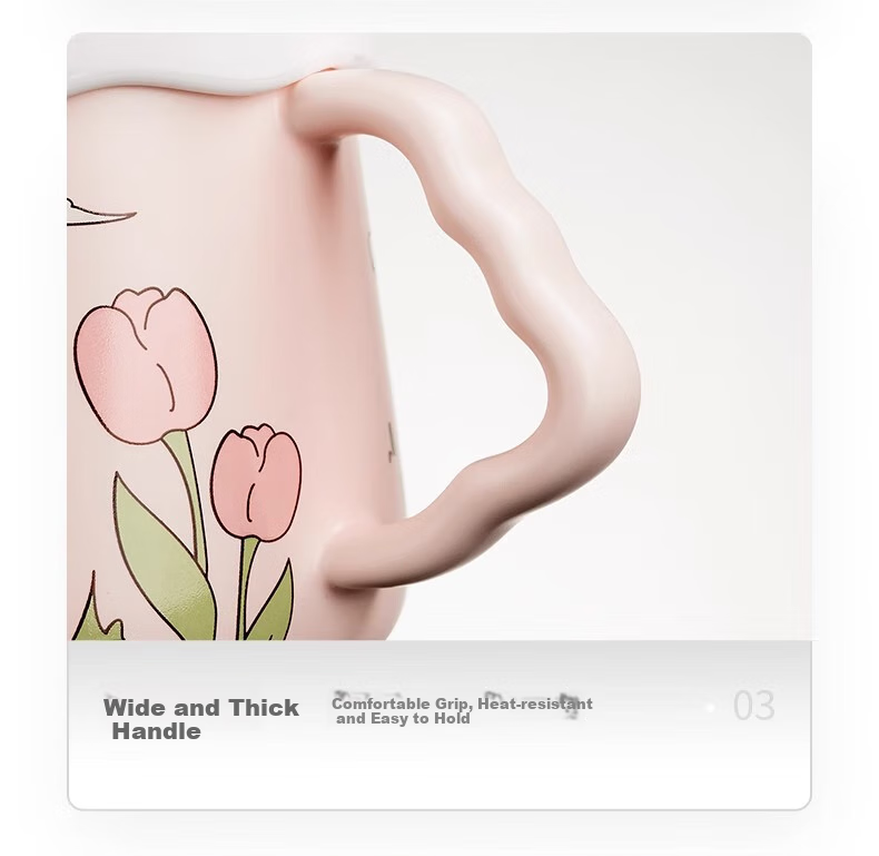 Baqianxing Ceramic Mug with Lid, Stylish Cup, Birthday Gift for Girlfriends, Companionship Gift 17