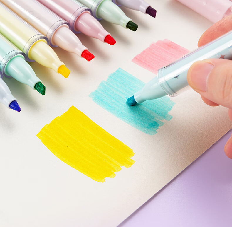 M&G Stackable Color Highlighter Pen Student Marker 4 Colors APMV09F2 Watercolor Pen Gift 8