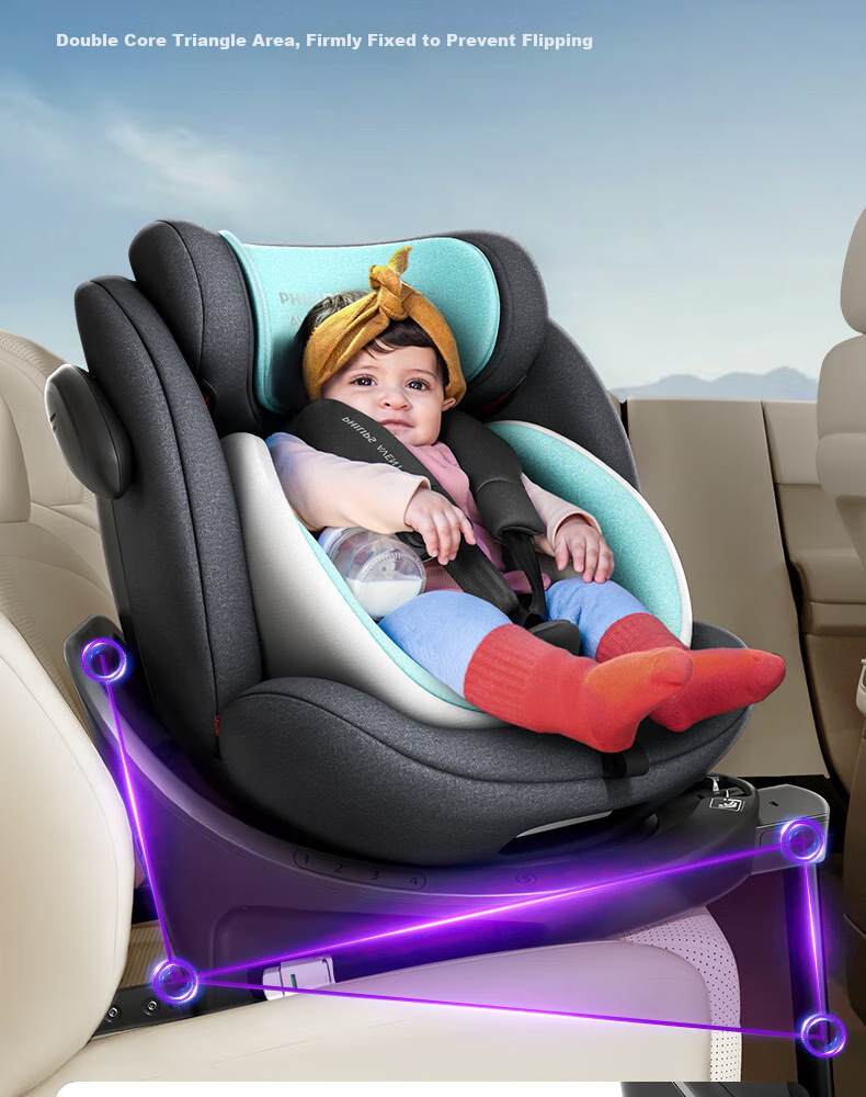 PHILIPS Child Safety Car Seat for Ages 0-12, 360-Degree Rotation, I-Size Certified, ISOFIX Five-Point System 12