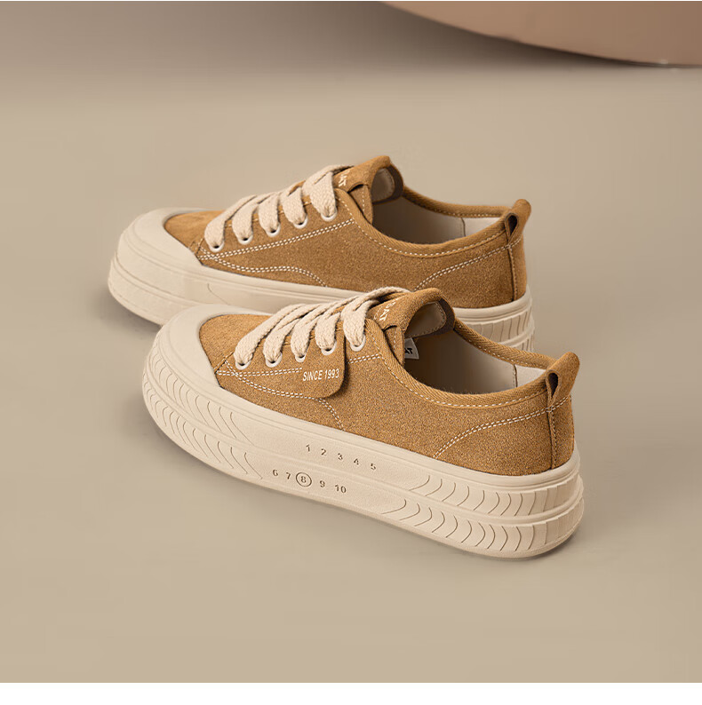 St&Sat Women's Platform Sneakers 2025 New Autumn Winter Height Increasing Casual Retro Slip-On Soft Sole Canvas Shoes 13