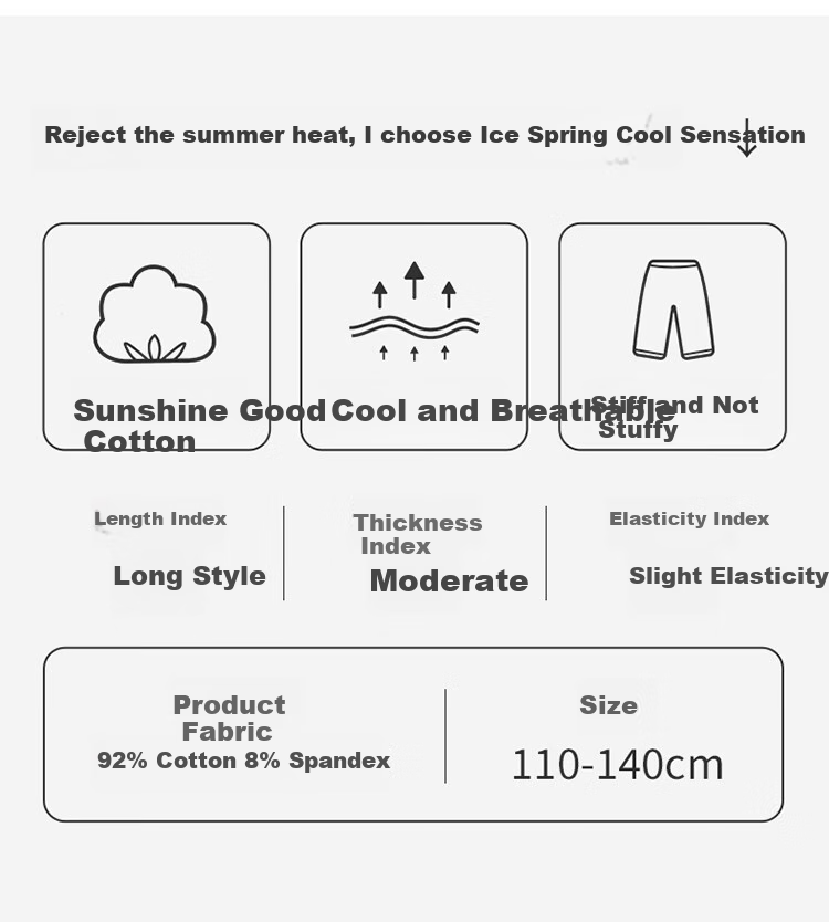 THREEGUN Children's Sleep Pants, Cool Ice Spring Cotton, 3A Antibacterial, Boys And Girls Single Pants Long Pants, 120, Lilac Purple 3