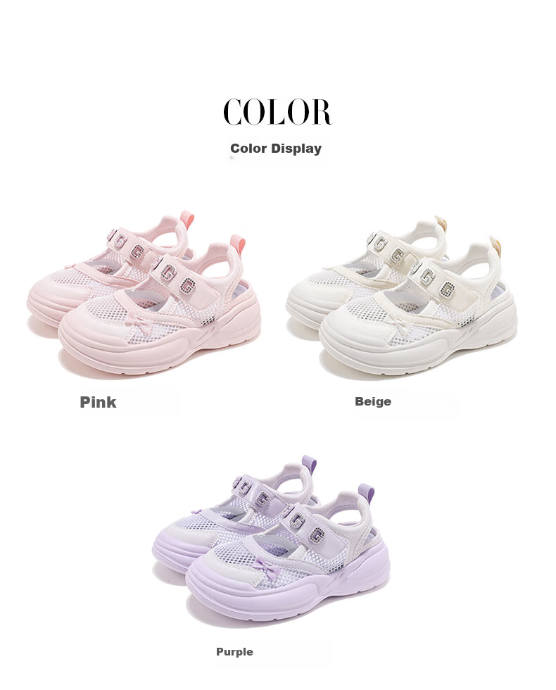 ABC KIDS Girls' Summer Hollow-Out Cage Shoes, Children's Sneakers, Big Kids' Footwear, 3230 Pink, Size 28 2