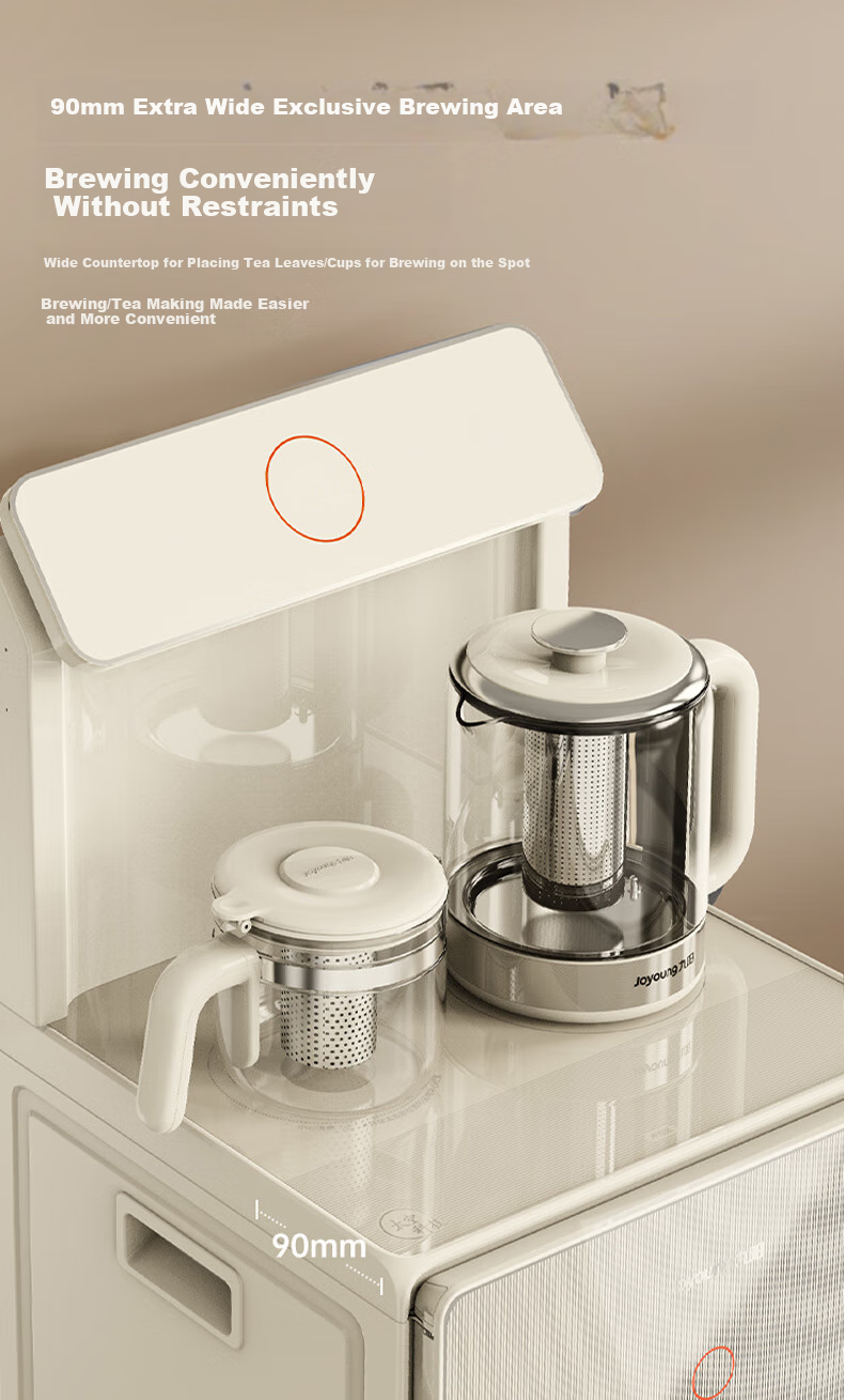 Joyoung Tea Bar Machine Home Water Dispenser One-Touch Fully Automatic Bottom Water Inlet Touch Control Large Screen Remote Control Upright Electric Kettle Large Cabinet Electric Hot Water Kettle Warm Type JYW-WH600 12