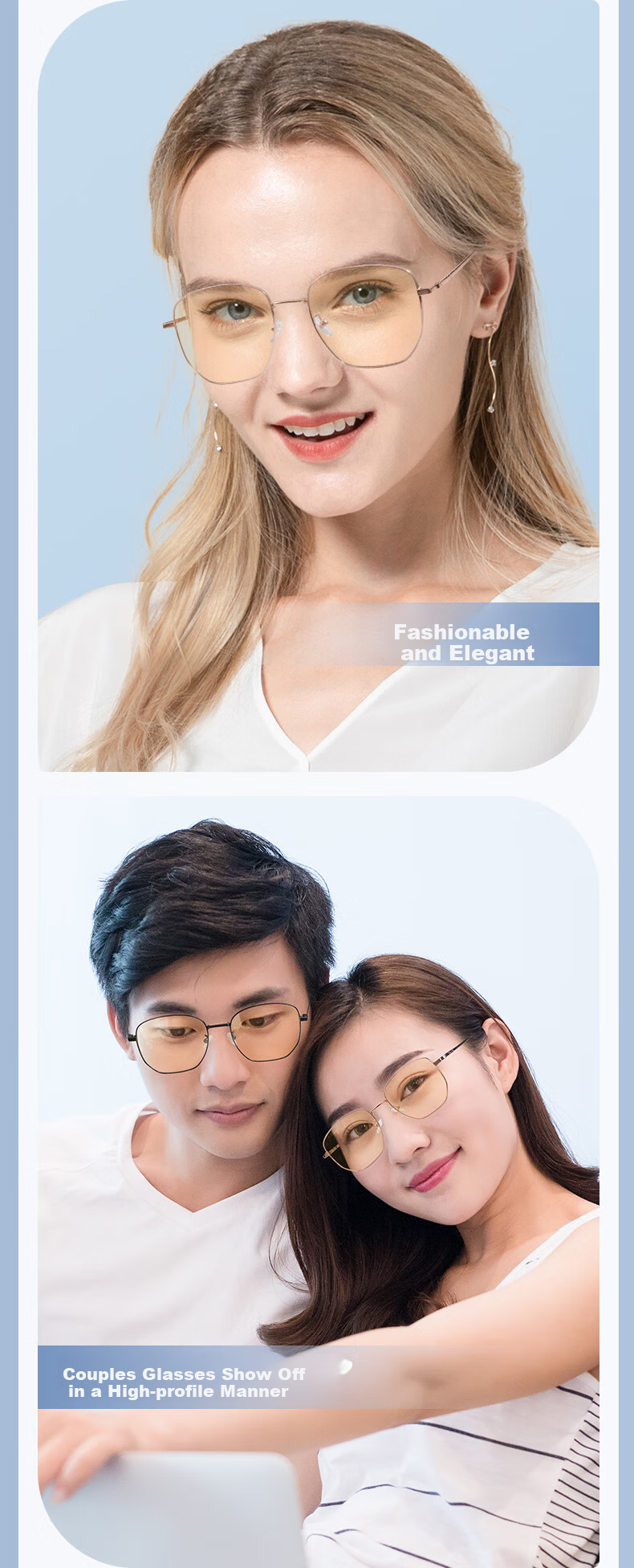 Quark Anti-Blue Light Glasses, UV Protection, Anti-Radiation, Anti-Glare, Non-Prescription Gaming Glasses for Men And Women T844C2 2