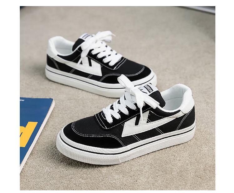 Warrior Women's Canvas Shoes, New Spring 2026 Style Sneakers, Thick-Soled White Shoes, Versatile Casual Soft-Soled Sports Shoes 7