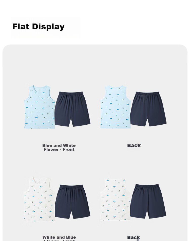 Annil Boys' Clothing Set, Home Wear Vest Set, 2025 Summer New Modal Breathable Elastic Pajamas And Pants 10