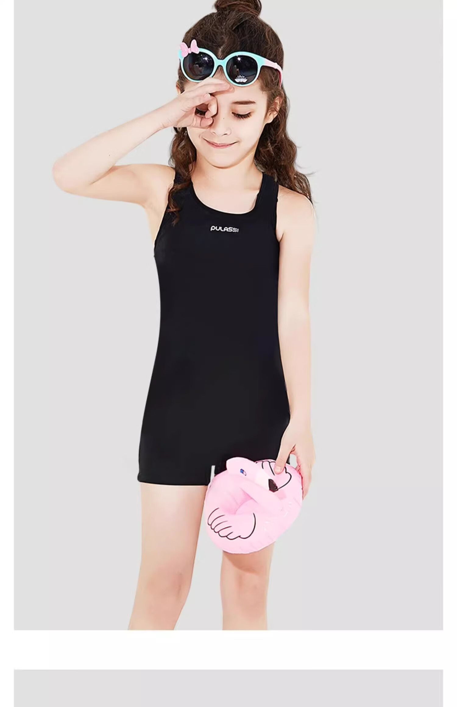 Pras Girls' Swimwear Beginner Basic High Elastic Chlorine Resistant One-Piece Training Swimsuit for Swimming Pool Official Flagship Store 13