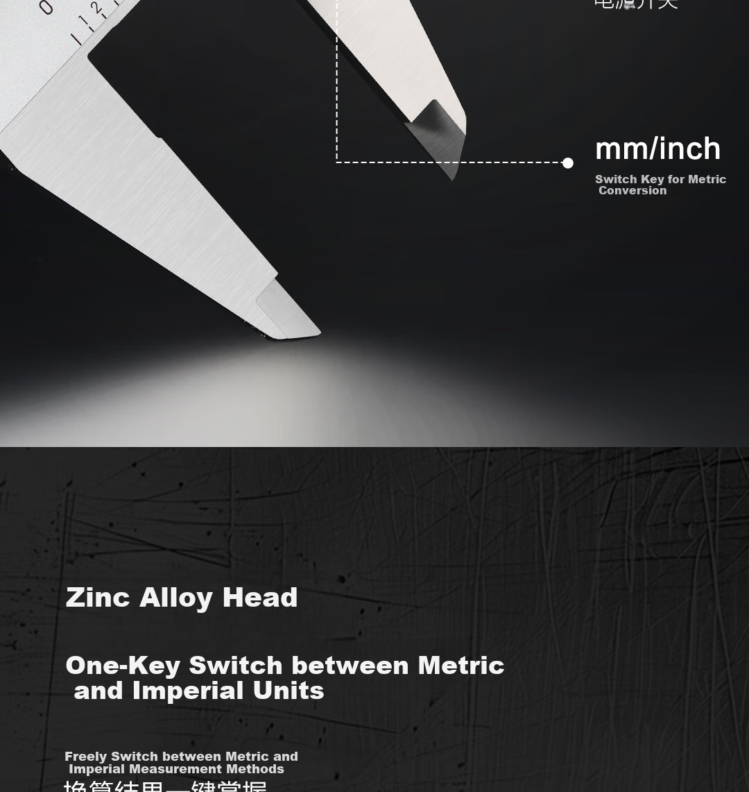 Deli Zinc Alloy Professional Digital Caliper with Stainless Steel Waterproof High Precision Vernier Laboratory Absolute Origin + IP67 10