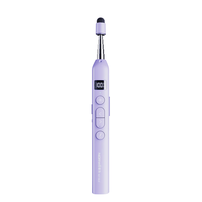 Nuowei N21 BLE Lilac Purple Bluetooth Page Turner Pen Red Light Teacher All-in-One Writing Touch Pen Retractable Pointer Suitable for Seewo Whiteboard Remote Control Pen PPT Multimedia Pointer