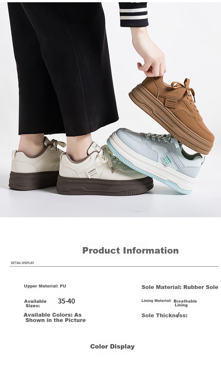 HUANQIU Short Student Lazy Soft-Soled Lightweight Retro Versatile 2026 Spring New Maillard Breathable Sneakers 4