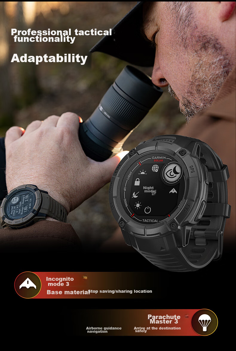 GARMIN Instinct 3 AMOLED Dark Abyss Black (50mm) Heart Rate Outdoor Running Cycling Sports Watch 9