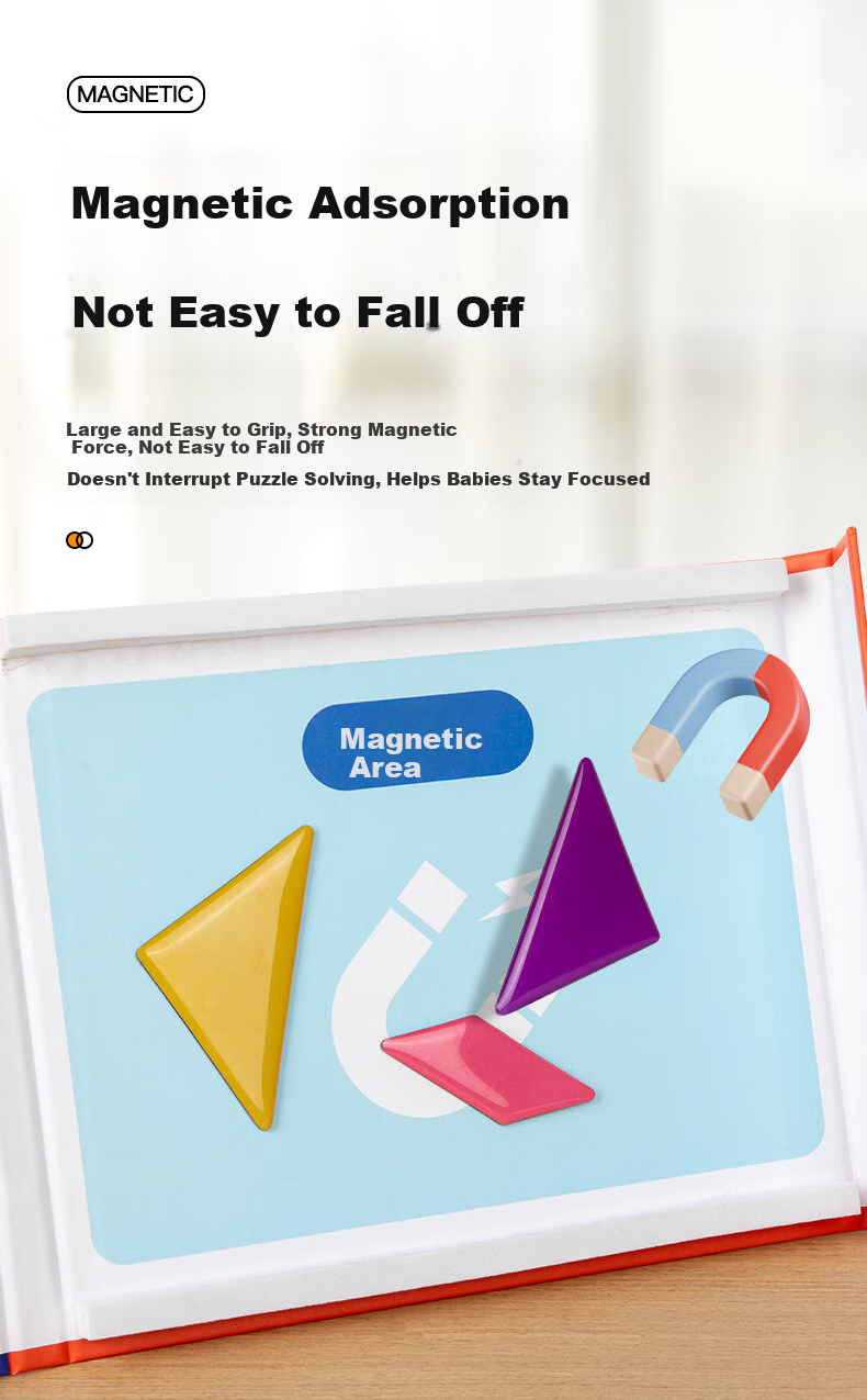 BULUQI Magnetic Tangram Educational Toy for Boys, Early Learning Puzzle, Math And Geometry Teaching Aid for Elementary School Students, Gift 8