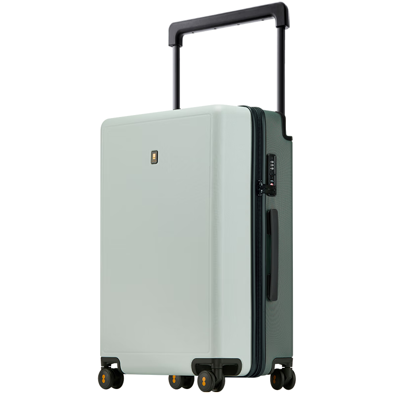 LEVEL8 Luggage Suitcase for Men And Women with Password Lock, Spinner Wheels, Trolley Handle, Large Traveler 24-Inch Wide PC Case, Matcha Contrasting Color
