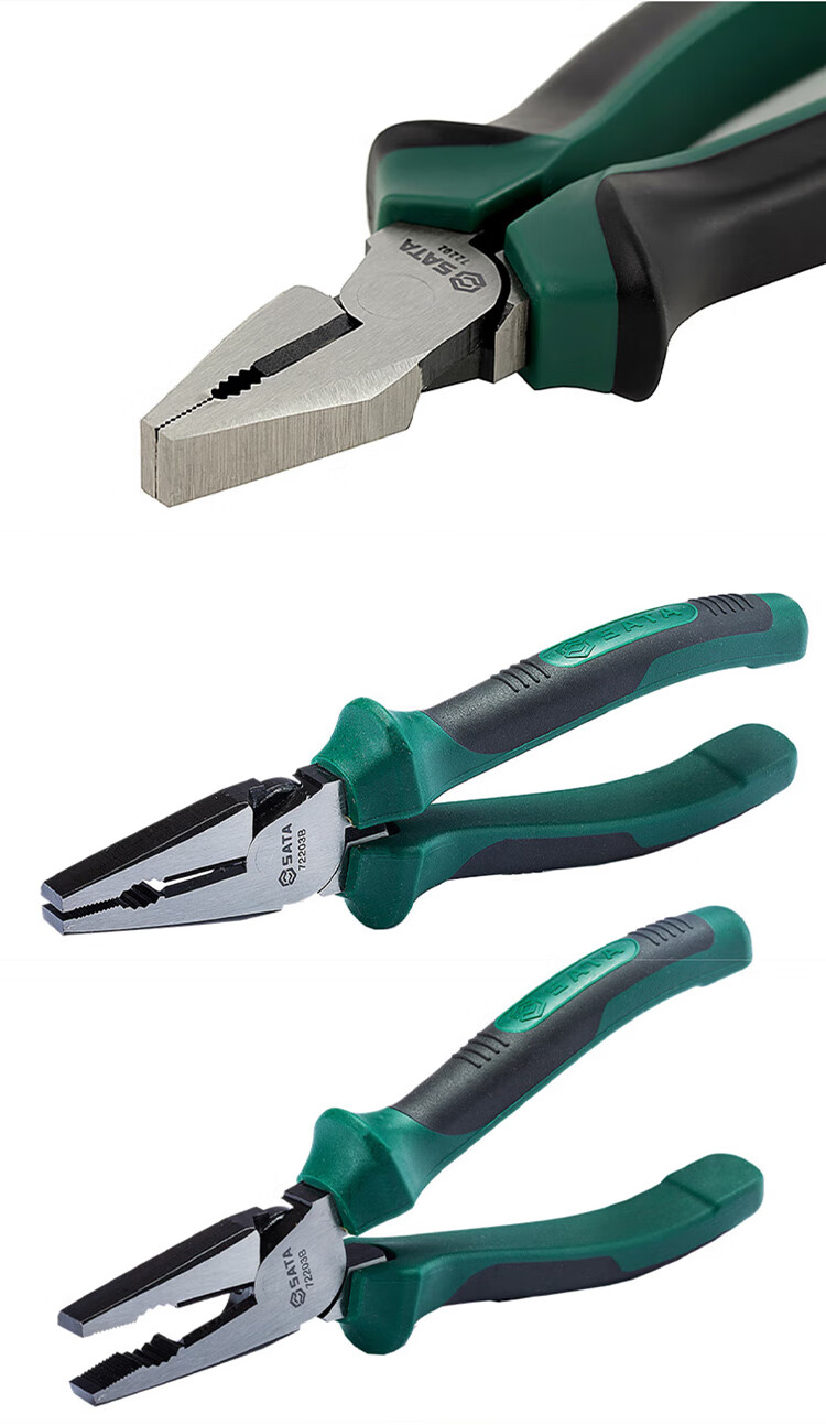 SATA 8" Effort-Saving Steel Wire Pliers 72203B 2