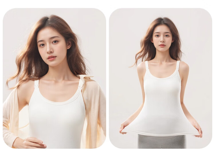 LangSha Nursing Camisole Summer Thin Style with Chest Pad Maternity Innerwear for Postpartum Breastfeeding Special Use 5