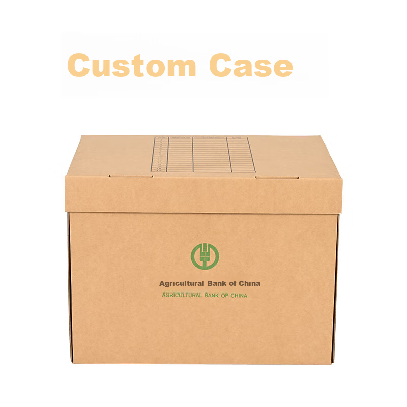 Taidang File Box, Document-Specific Box, Kraft Paper Corrugated Cardboard, Bank Financial Insurance Organization Storage Container, 45cm*34.5cm*25cm [Set of 5] 8